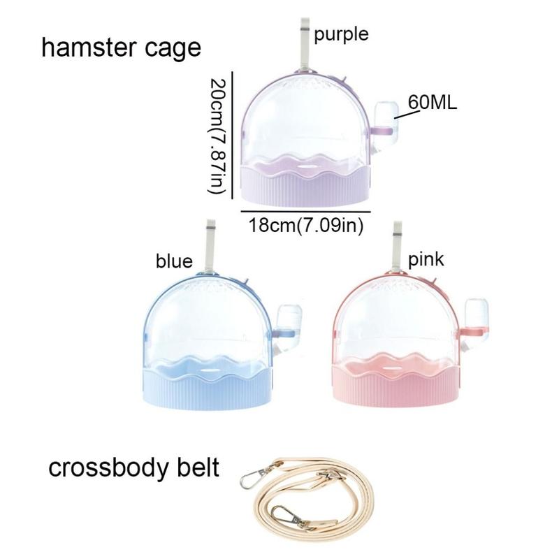 Product Introduction of Pet Outdoor Carrier Breathable Hamster Carrying Cage Clear Flip Cover with Water Bottle Hamster Carrier Plastic Hamster Travel Cage Travel 10