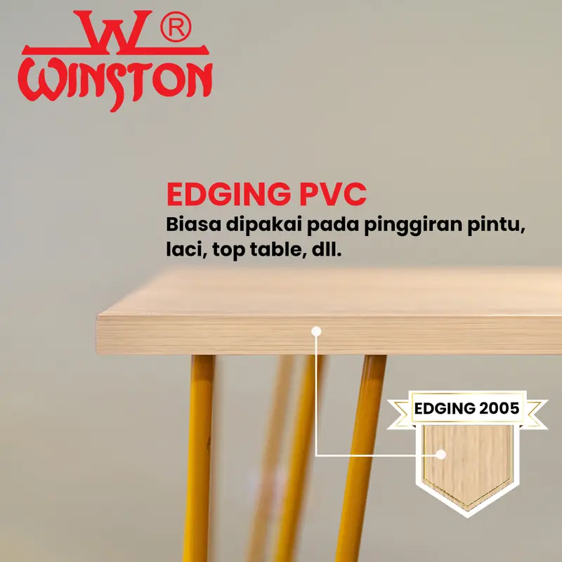 Sale 50% !!! Edging PVC Lebar 22 mm x 2 mm Warna Wood & Solid Winston 3