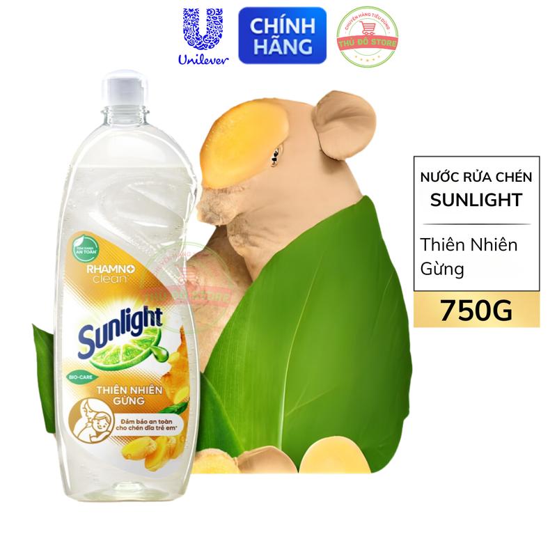 Nước Rửa Chén Bát Sunlight Thiên Nhiên Gừng Gốc Thực Vật An Toàn Cho Bé - Chai 750G
