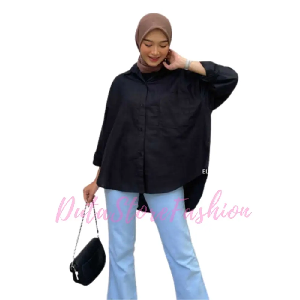 Kemeja Wanita Linen Oversize Nelka Shirt Linen Polos