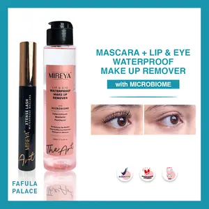 Mireya The Art - Lip & Eye + Mascara - Maskara Xtense Lash Waterproof Long Lasting 24H + Lip & Eye Makeup Waterproof Remover with Microbiome 100ml - Pembersih Make Up Cleanser Wajah Cleansing