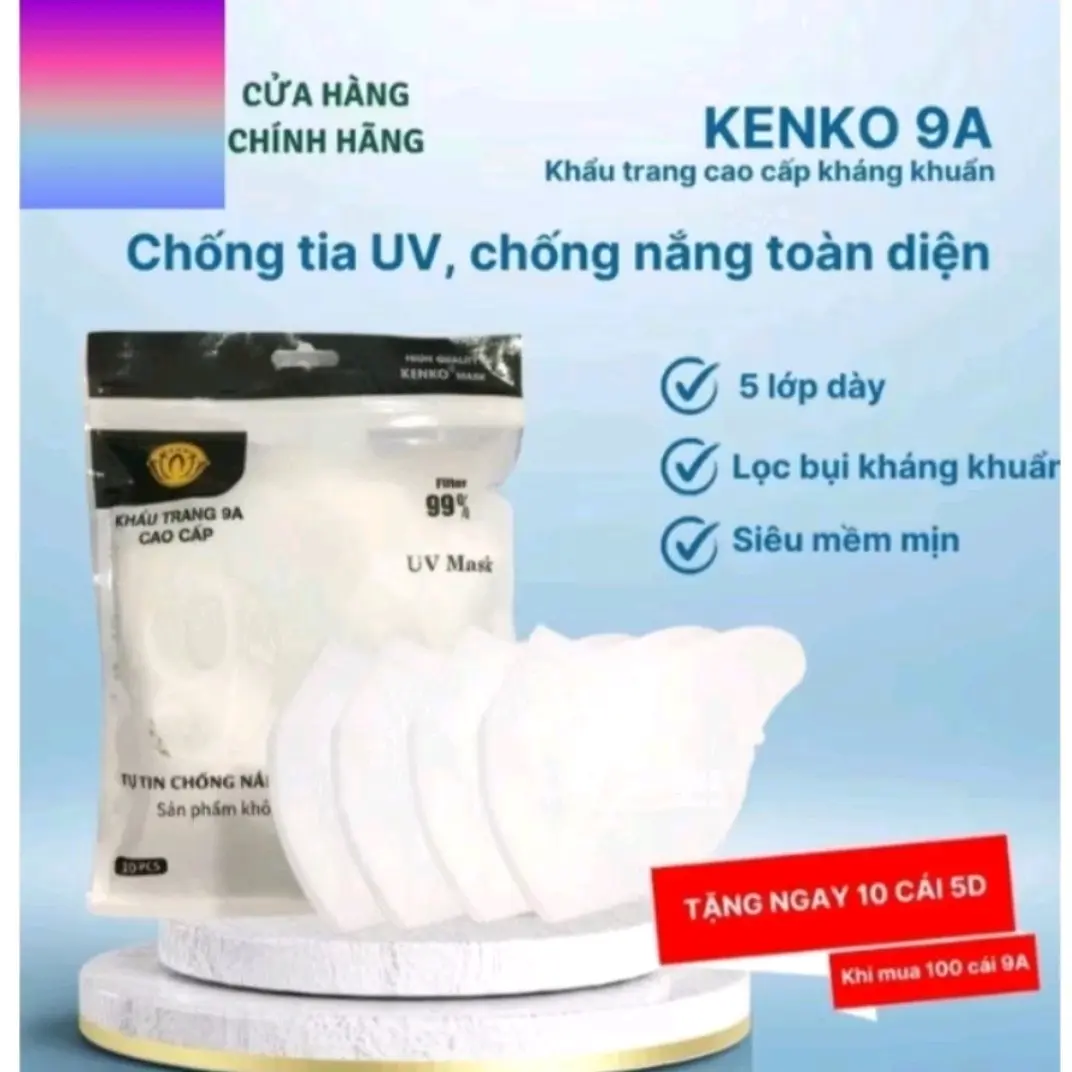 COMBO 300 cái khẩu trang 9A KENKO đũ màu phom 45 - 90kg