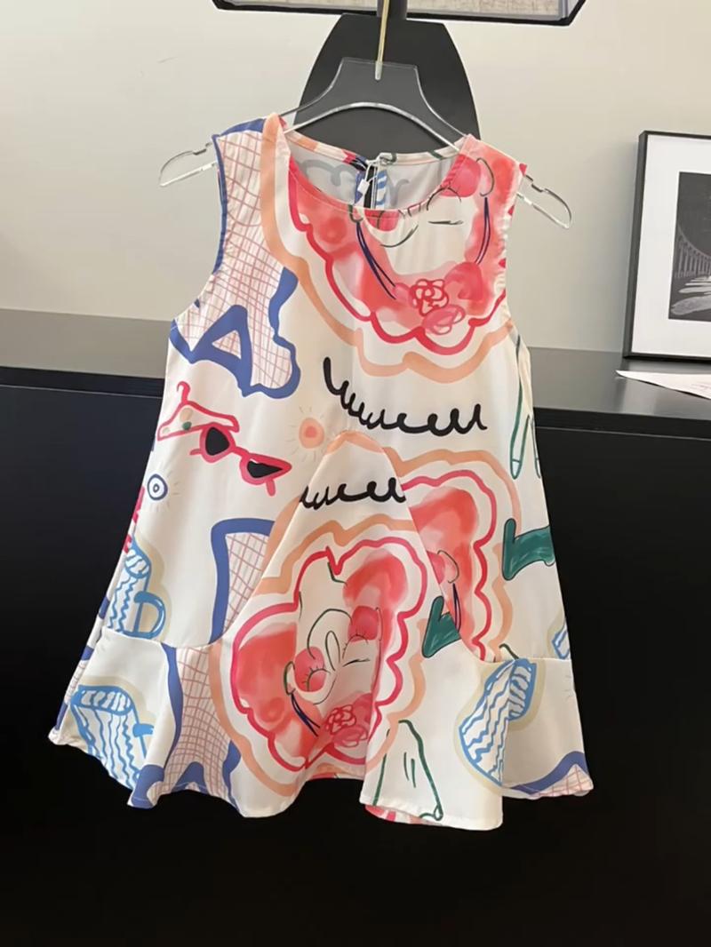 Product Introduction of Girls' Summer Dress Little Girl Princess Dress Korean Style Loose Casual T-Shirt Dress for Big Kids Summer Thin Style 17