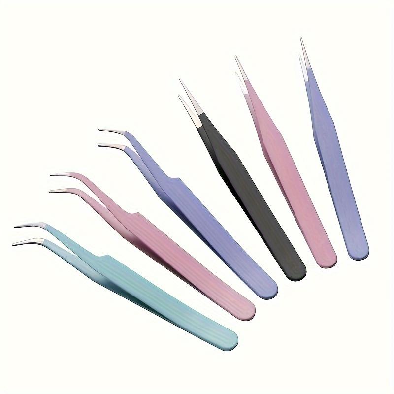 Product Introduction of Bộ Nhíp Làm Trang Sức, 2 Cái, Thiết Kế Khuỷu Tay Và Đầu Thẳng, Màu Đen, Xanh Dương Và Hồng Tùy Chọn, Hoàn Hảo Cho Đồ Trang Sức Thủ Công Tự Làm, Sổ Lưu Niệm Và Các Dự Án Thủ Công Trang Điểm Cosmetic Nữ 0