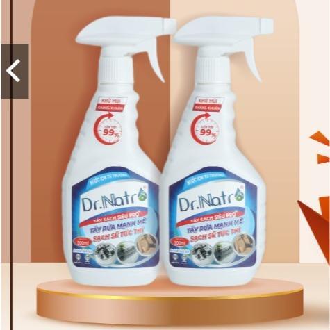 COMBO 2 chai Xịt Tẩy Rửa Đa Năng Dr Natro 500ml Tẩy Siêu Sạch Mọi vết bẩn. Làm Sạch