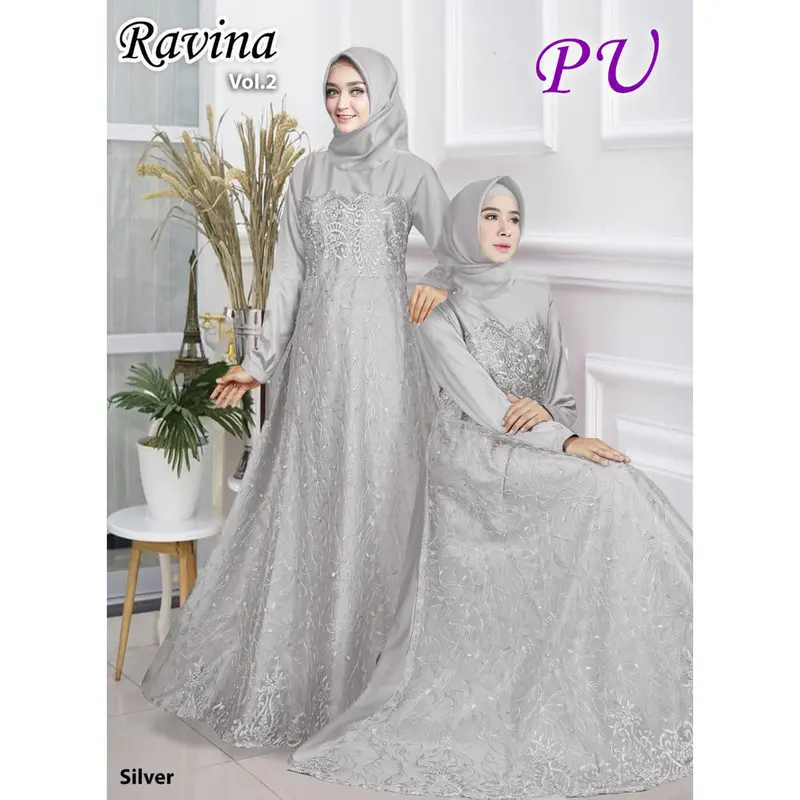 GAMIS BRUKAT RAVINA BUSUI KEBAYA TILE MAXY DRESS KONDANGAN EXCLUSIVE WANITA MUSLIM MURAH 4