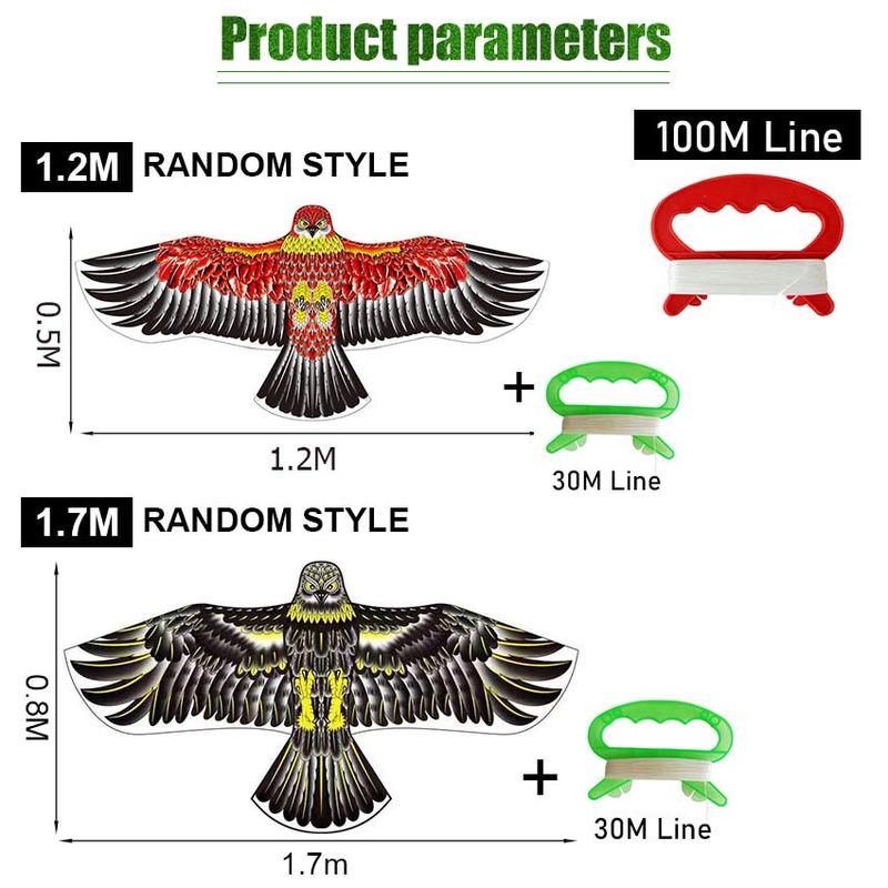 Layang-Layang Bentuk Burung Elang Ukuran 1.2M/1.7M Warna Untuk Acak Outdoor 1