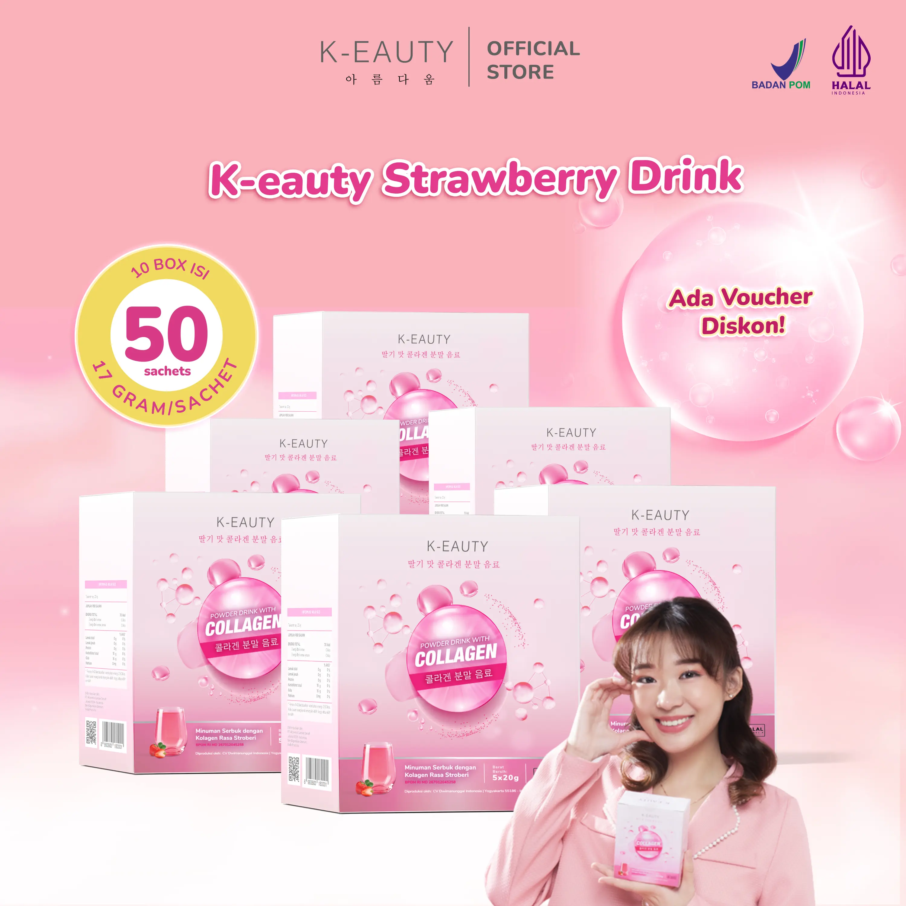 K-EAUTY Collagen Drink | Paket Reseller | Minuman Kolagen Pencerah Kulit