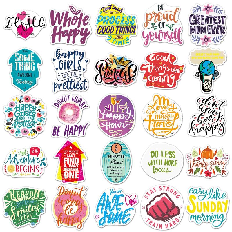 Product Introduction of [KW] 50 PCS Motivational Quote Stickers – Colorful Self-Empowerment & Hustle Vibes for Journals, Laptops & More 10