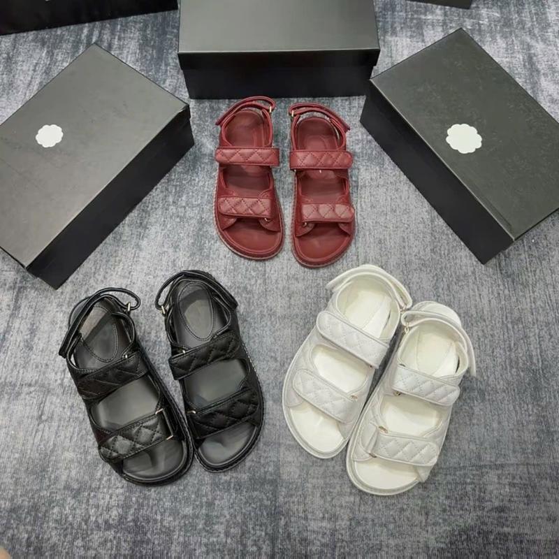 Sandal nữ quai dán da quả trám sz 35-39 QCCC fullbox - Slipper, DéP 888-8