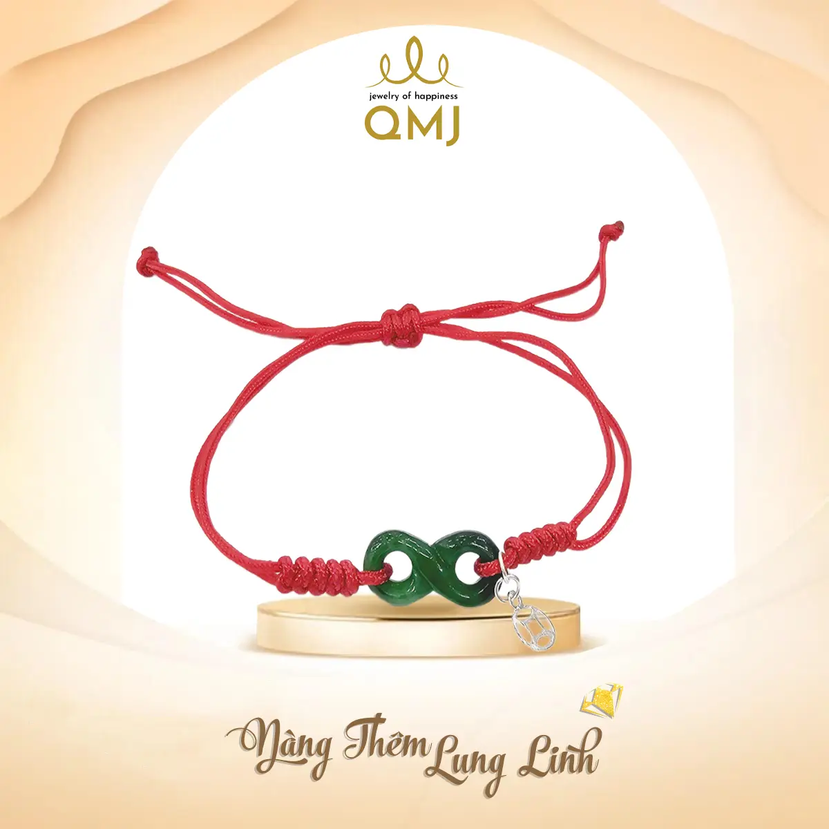 QMJ STORE - Vòng đỏ NHƯ Ý NGUYỆN, vòng chỉ đỏ vô cực mix charm kim tiền may mắn tài lộc, trang sức phụ kiện cao cấp