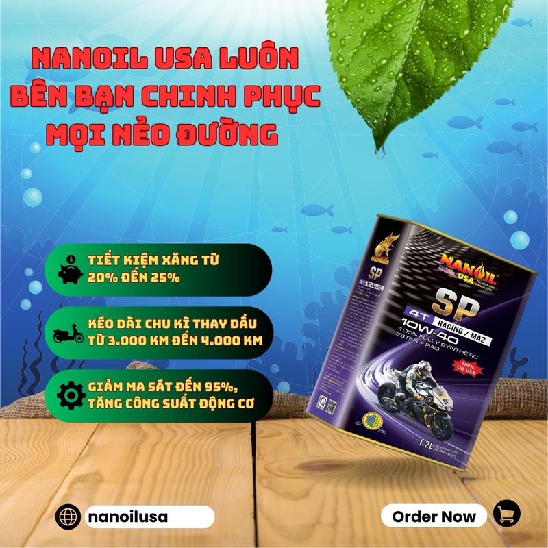 Dầu nhớt xe số NANOIL USA 10W40 & 10W50 SP (0,8L - 1L - 1.2L - 1.3L)  [MUA 1 TẶNG PHỄU, MUA 2 TẶNG KHAY XÃ NHỚT] 2