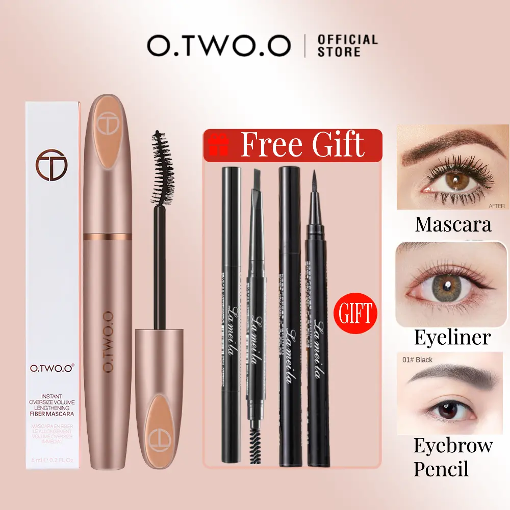 [COD]O.TWO.O 🔥【Super Value Offer】Buy 1 Get 2 Free🎁 Long-Lasting Voluminous Curl Waterproof Smudge-Proof Mascara💄 Plus Free Waterproof & Sweat-Proof Eyeliner & Eyebrow Pencil🎉