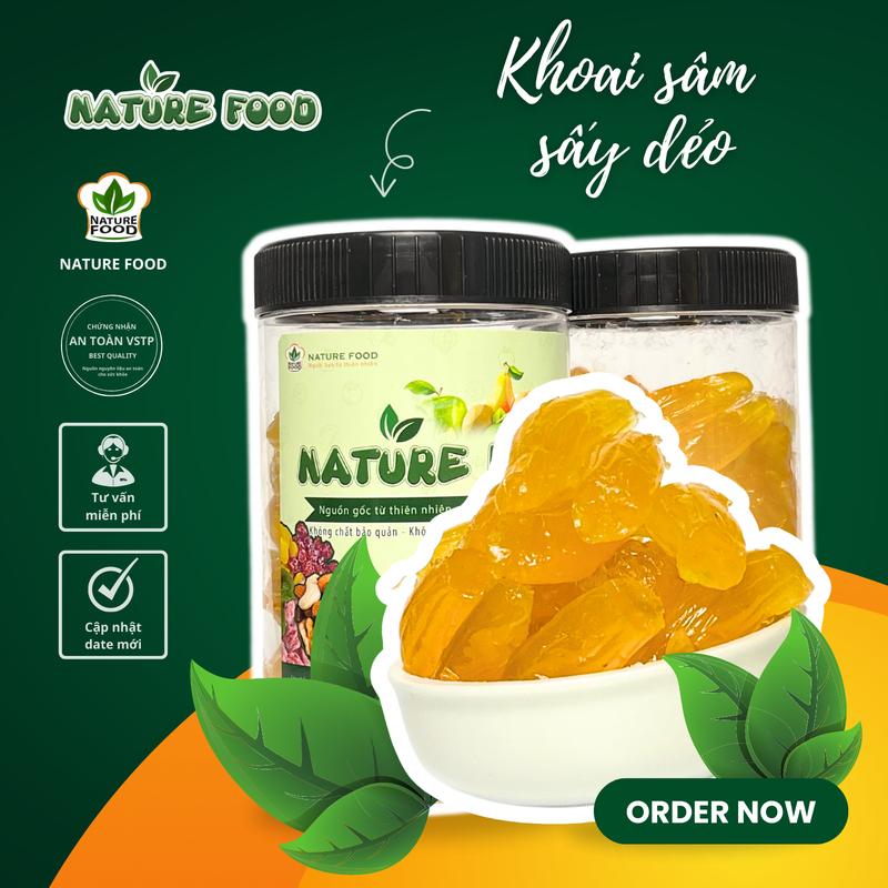 Hộp 500gr khoai sâm sấy dẻo ngọt NATURE FOOD
