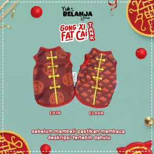 Baju Kucing Bahan Poliester Gong Xi Fat Cai 2024 Tank Series / Size XS-XXL / Yuk Belanja Gaes!