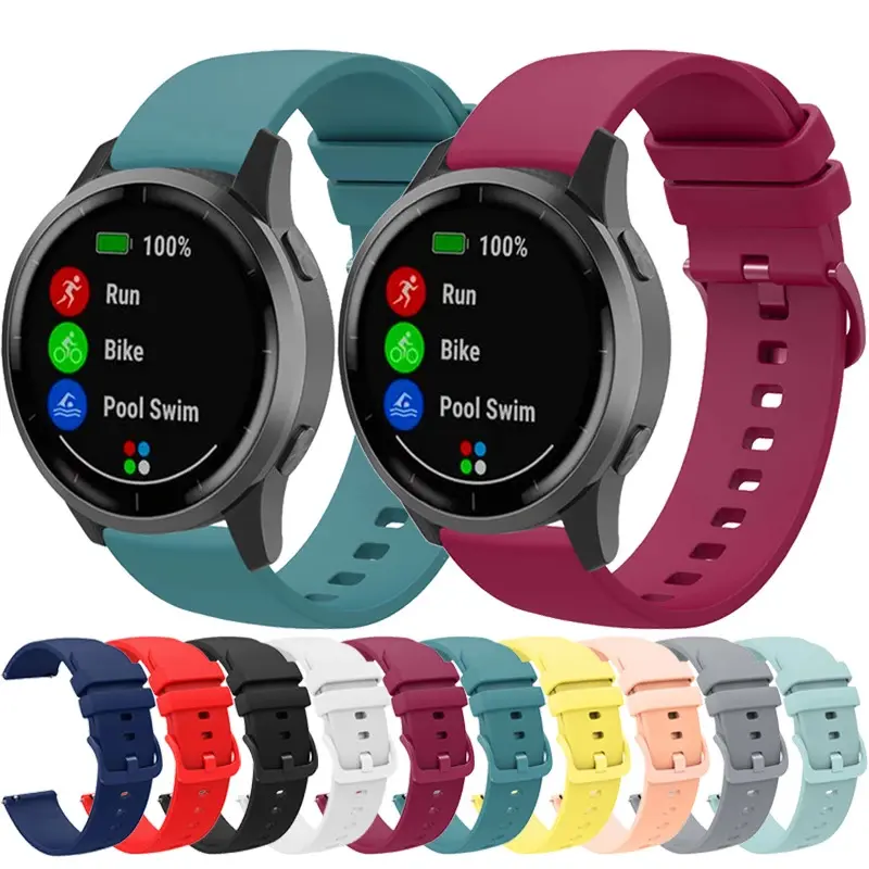 18mm/20mm/22mm Watch Band For Amazfit GTS/2/2e/GTS2 Mini/GTR 3/Pro/47mm/GTR2/2e/strata 2/3 Sport Silicone Bracelet Amazfit Bip