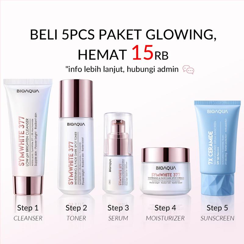BIOAQUA Moisturizer SymWhite 377 Cream Pemutih Wajah 50g Krim Penghilang Flek Hitam Di Wajah Whitening & Fade Dark Spot Mosturizer Mencerahkan 2