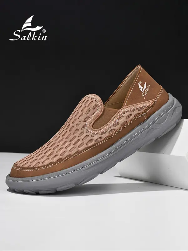 Men's Minimalist Plain Mesh Slip on Sneakers, Casual Comfortable Breathable Low Top Sneakers, Fashionable Sneakers for Daily Wear, Sports Shoes 5