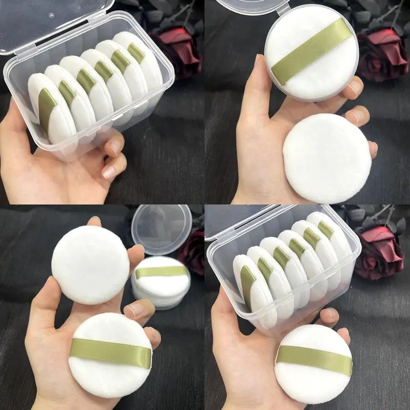 Flocking Dry Puff Finishing Powder Loose Power Short Long Hair Upright Pile Face Refreshing Baby Prickly Heat Makeup round Super Soft