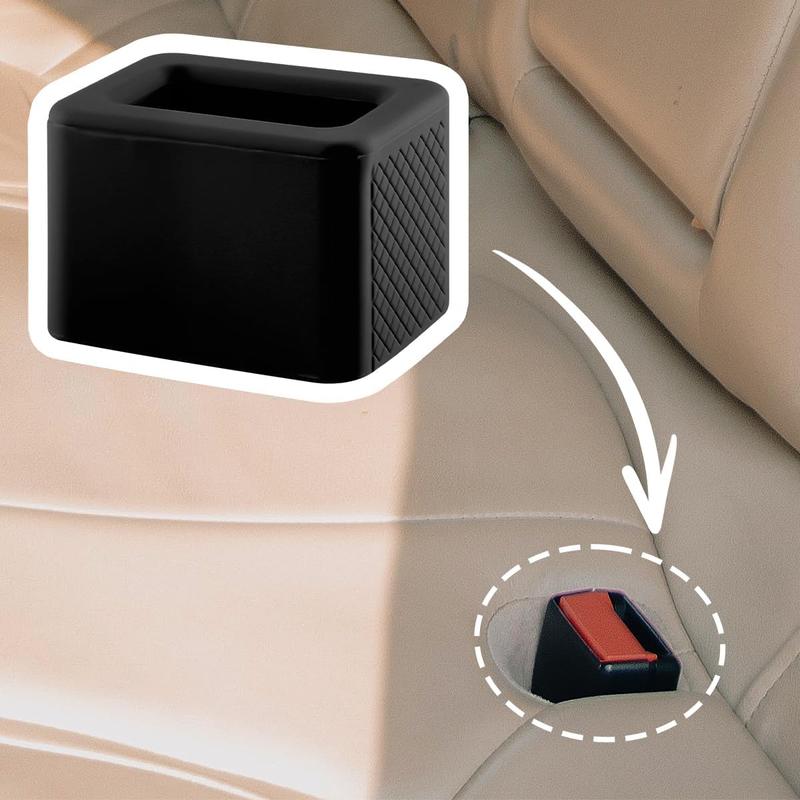 Silicone Car Seat Belt Clip Holder Durable Booster Seatbelt Retainer Easy-to-Install Seat Belt Fastener Thickened Design for Stability and Convenience (Black) 4