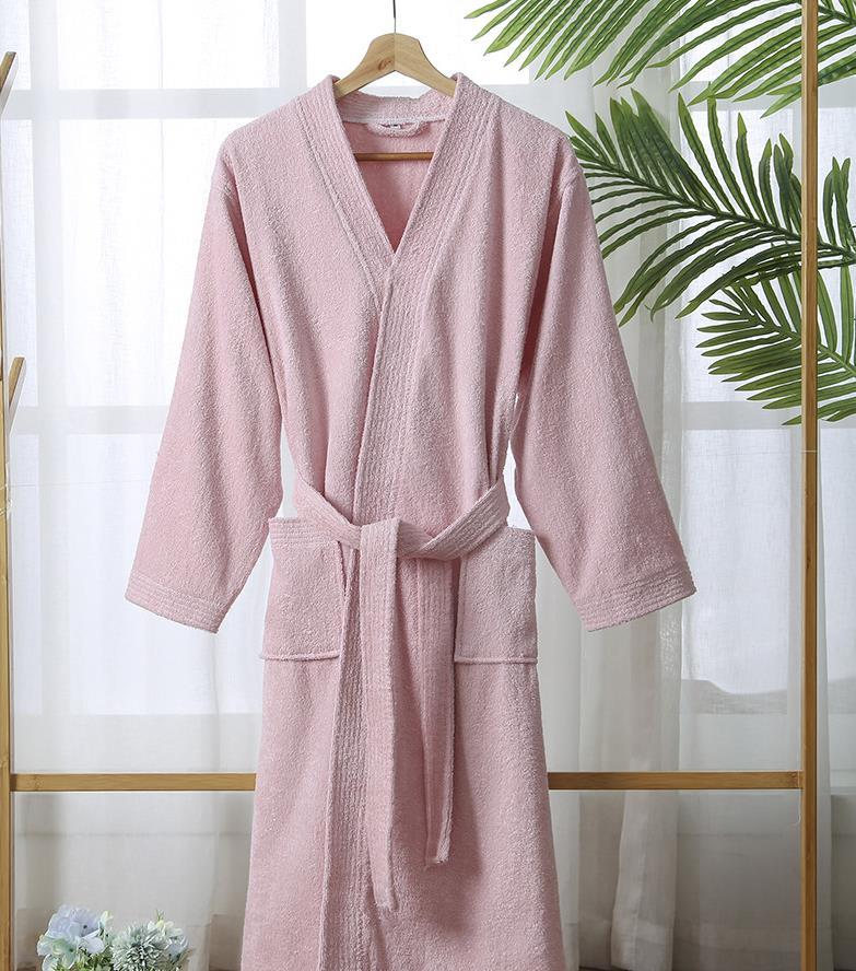 Product Introduction of Robe Hotel Absorbent Bathrobe  Nightgown Terry Material Simple Yukata Beauty Salon Robe Nightwear New Autumn 15