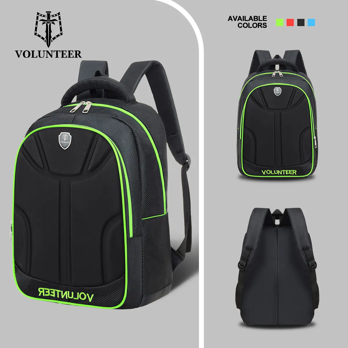 VOLUNTEER 18inch School Backpack Waterproof Bags with Two-Way Slider Zip  Closure Type 9250 - TikTok Shop Philippines