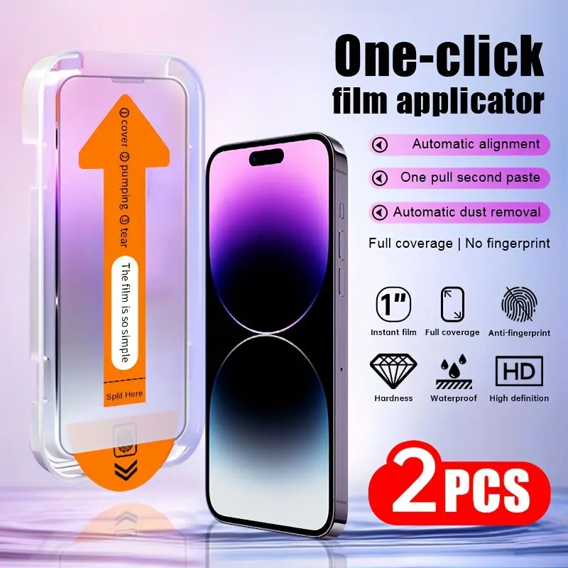 2-Pack Tempered Glass Screen Protector for All iPhones Protect your phone screen from scratches and cracks - easy to install case