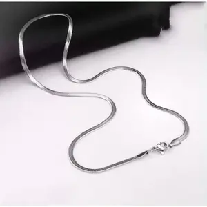 KALUNG KEREN PRIA WANITA MODEL GEPENG BAHAN TITANIUM [ COD ] Aksesoris Liontin Rantai