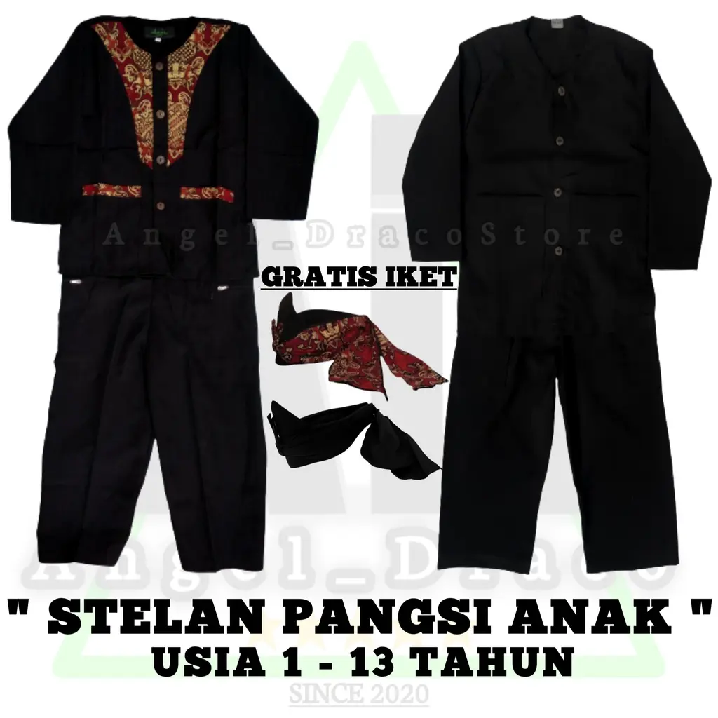 Stelan Pangsi Anak / Baju Silat Anak Usia 1-13 Tahun