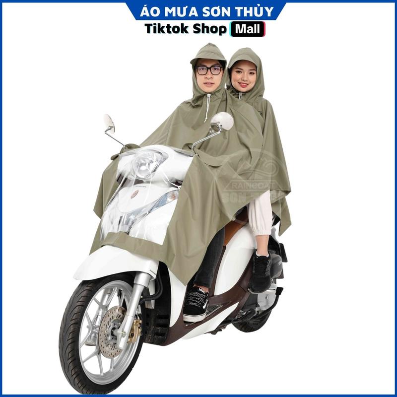 Áo mưa choàng kính 2 đầu vải nhựa PVC không mùi chống nước cực tốt