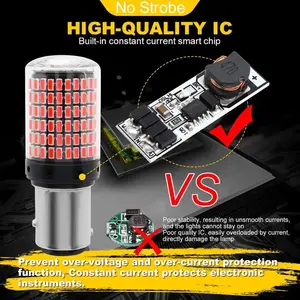 [1 PCS] Zyvolt RTX6 Lampu Rem dan Kota Mobil Dajjal 1157 BAY15D 144 Mata Chip 3014 Super Terang Car