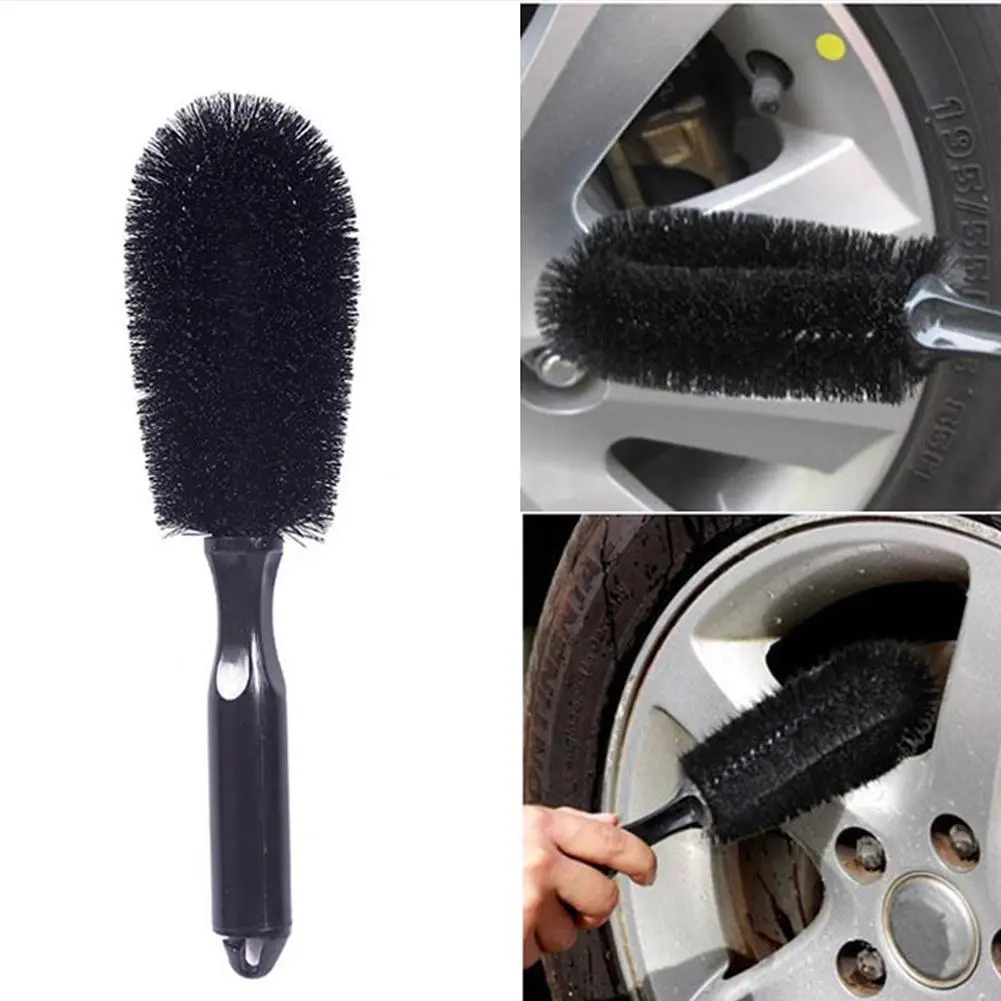 Premium Steel Cleaning Tool Kit Tire and Wheel Hub Brushes with Ring for Thorough Car Washing K4G7