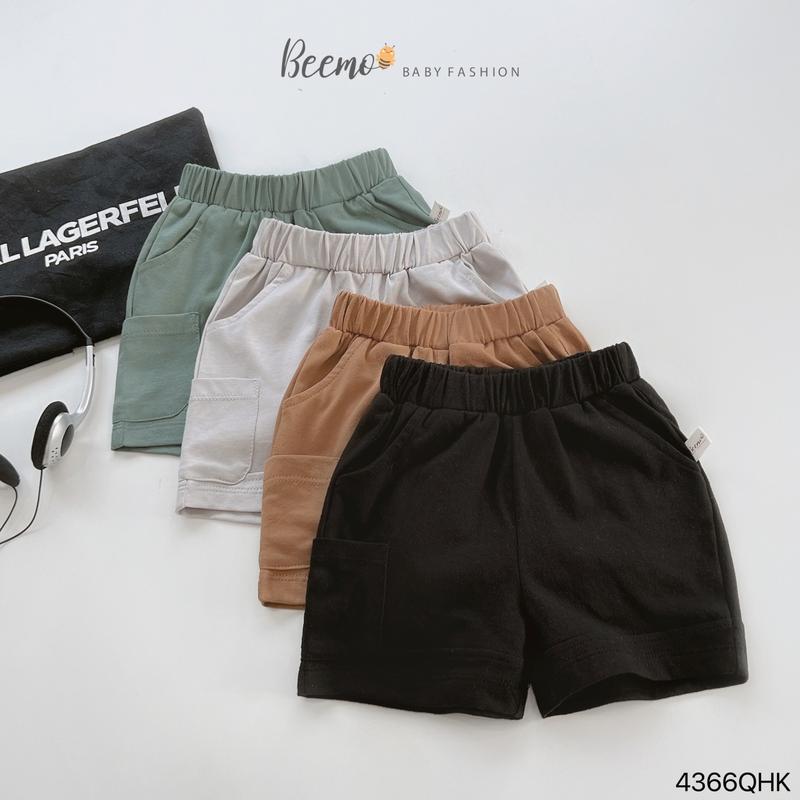  Quần short Beemo phối túi chất liệu cotton mặc đi học đi chơi cho bé từ 9-24kg 4366QHK 