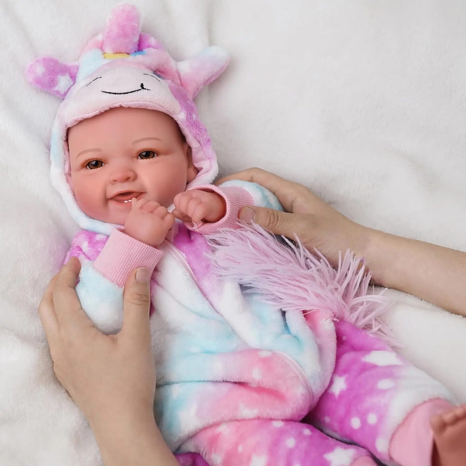 17 Inch Realistic Reborn Doll, 1 Set Lifelike Newborn Doll with Clothes & Accessories, Lovely Companion Toys for Birthday Gifts
