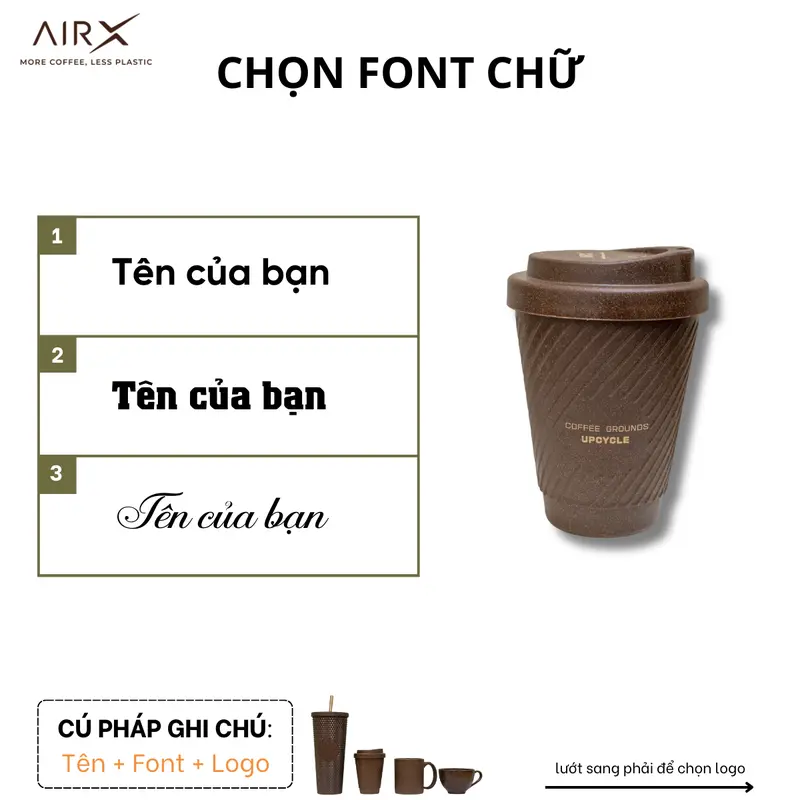 Ly To-go Làm Từ Bã Cà Phê - 300ml - Khắc Tên/Logo Theo Yêu Cầu (Giữ nhiệt) 4