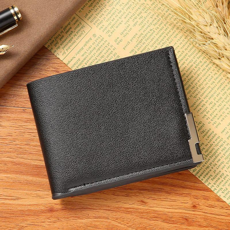 Dompet Pria lipat D1011-1 Lipat Tiga Kulit PU Dompet tas pria Kartu 1