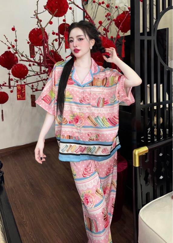 Product Introduction of Đồ Bộ Nữ Pijama Cánh Dơi Lady _ Size 45_68kg. Chất Vải Lụa Latin Mềm Mát . Quần Dài 95cm Có Túi 9