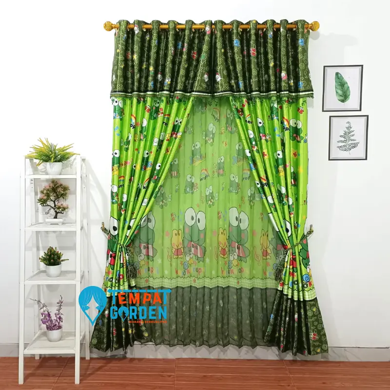 Tempat Gorden - Gorden Blackout Anak Motif Keroppi – Tirai Lucu untuk Jendela & Pintu | PROMO 4