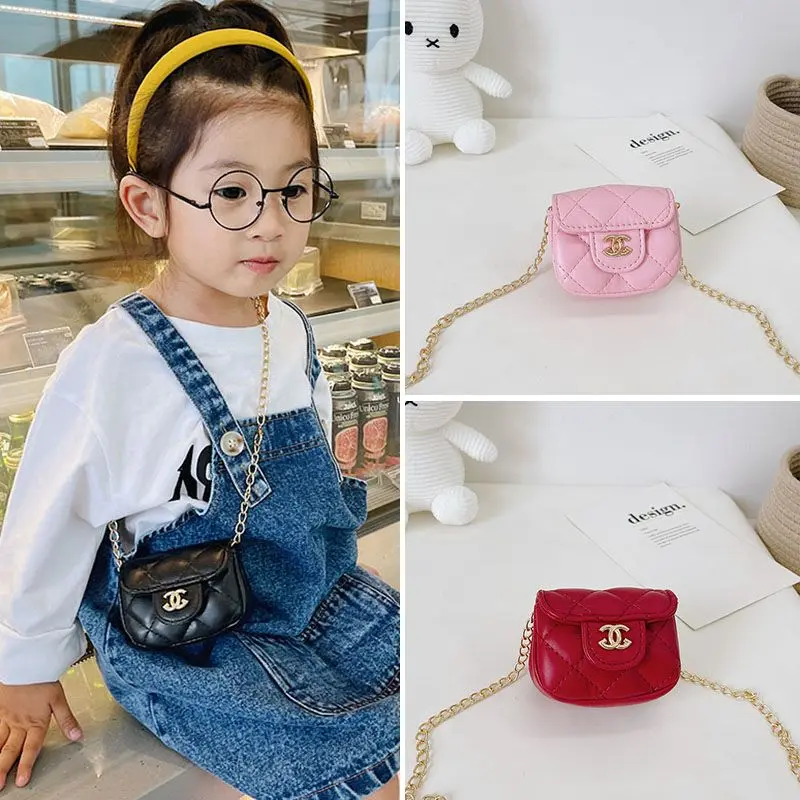 Túi Đeo Chéo Nhỏ Cho Bé Gái, Túi Đeo Vai Hình Thoi Thời Trang Cho Trẻ Em, Ví Đựng Tiền Xu Mini, Túi Dây Xích Du Lịch Cho Bé