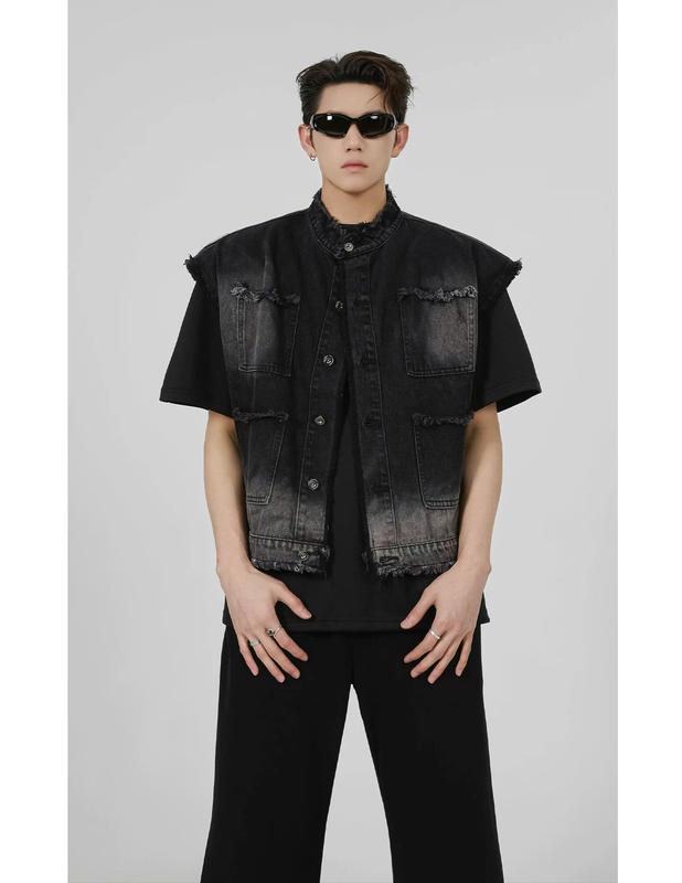 LITER STUDIO Áo Khoác Denim Gile Form Boxy Unisex 2 Color. 8