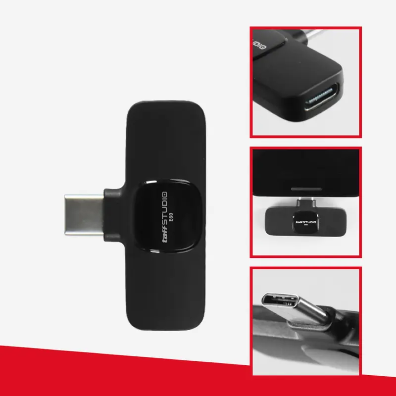 Mikrofon Wireless Lavalier Microphone USB Type C 2.4GHz - E60 2