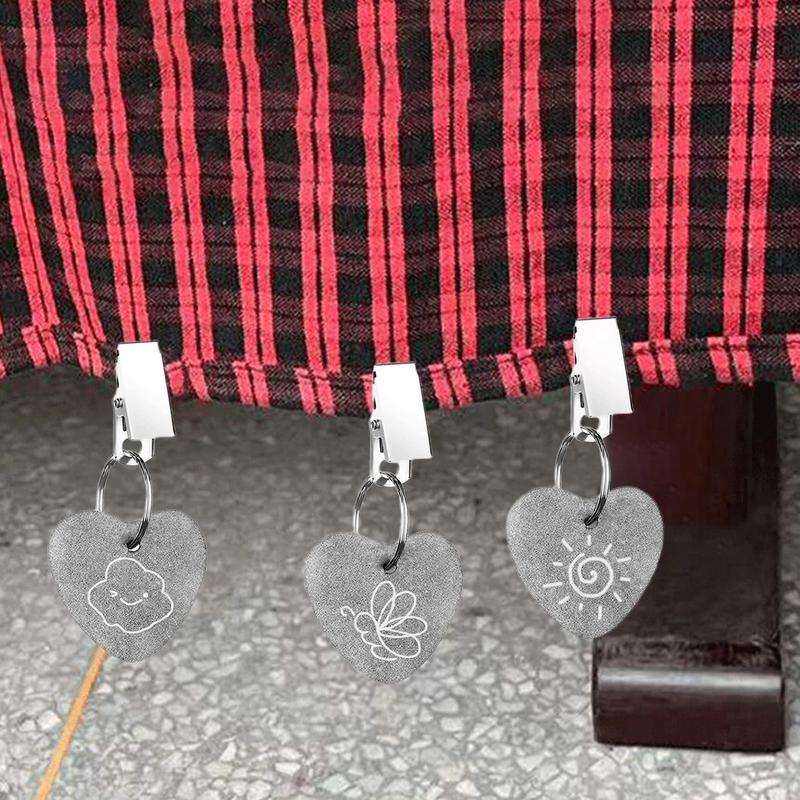 8Pcs/Set Clip Tablecloth Weight Heavy Duty Marble Windproof Flower Sun Cloud Butterflies Keychain Curtain Dining Table Cover Pendant Home Supplies 3