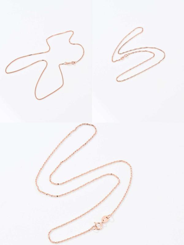 925 Sterling Silver Simple Chain Necklace, Minimalist Style Necklace, Fashion Jewelry Accessories for Women & Girls 7