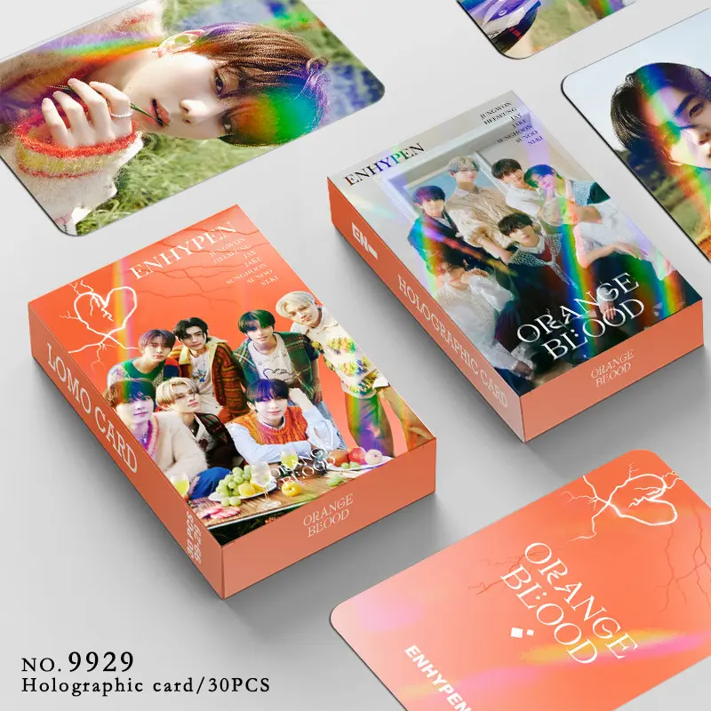 30pcs EN Holographic Postcards ROMANCE UNTOLD Orange Blood Lomo Cards NI-KI HEESEUNG SUNGHOON JAKE JAY JUNGWON SUNOO Solo Laser Hologram Photocards Ready Stock SX