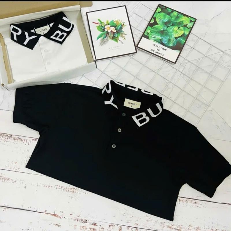 Product Introduction of Áo polo nam nữ ngắn tay bb,,r cotton cá sấu trơn in chữ quanh cổ kiểu dáng basic hottren Menswear Cộc Tay 1