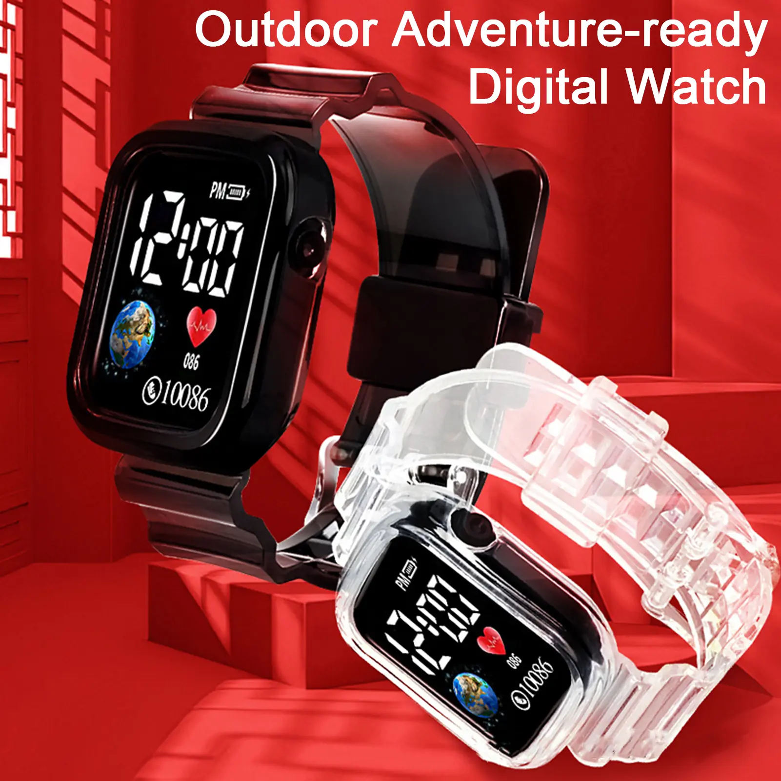 Kids LED Digital Watch Precise Timing Waterproof Sports Wristwatch for Boys Girls Stylish Electronic Clock