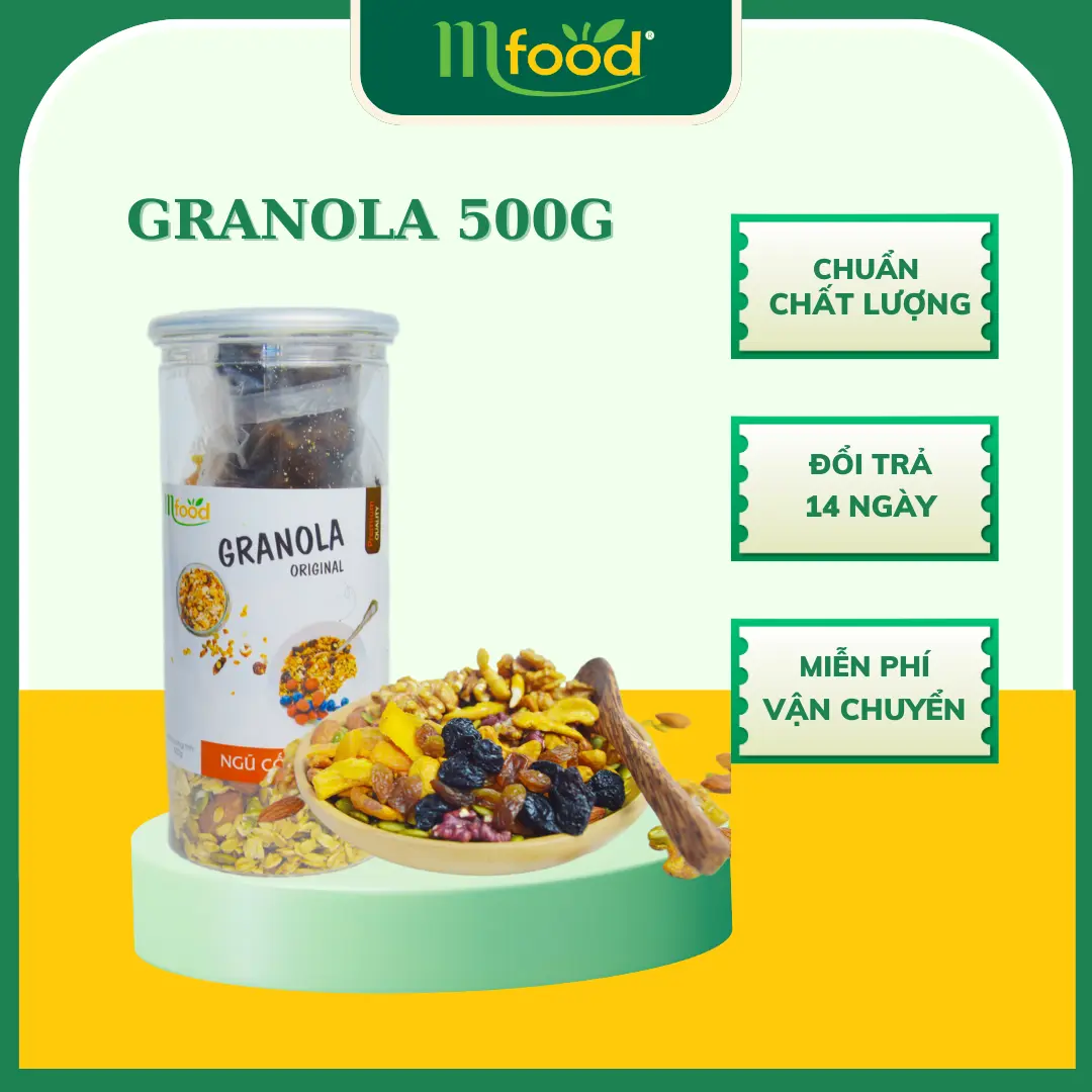 Ngũ Cốc Ăn Liền Granola Vị Truyền Thống - TH MFOOD - Hũ 500g Hạt Ngũ Cốc Bag Bag