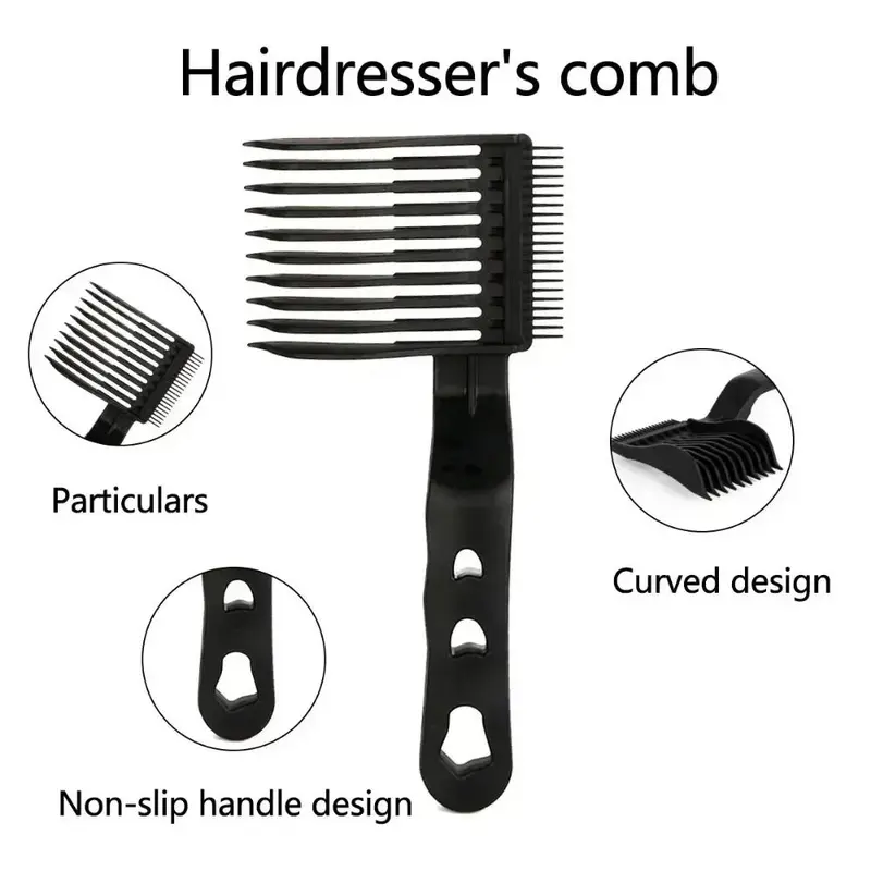 Lược Chải Tóc, 2 Chiếc, Lược Chải Tóc Phẳng Lên Đầu, Thích Hợp Cho Thợ Cắt Tóc, Dụng Cụ Tạo Kiểu Fade, Dành Cho Nam Giới, Chịu Nhiệt, Bàn Chải Fade, Thích Hợp Cho Salon, Pha Trộn dầu  hói 3