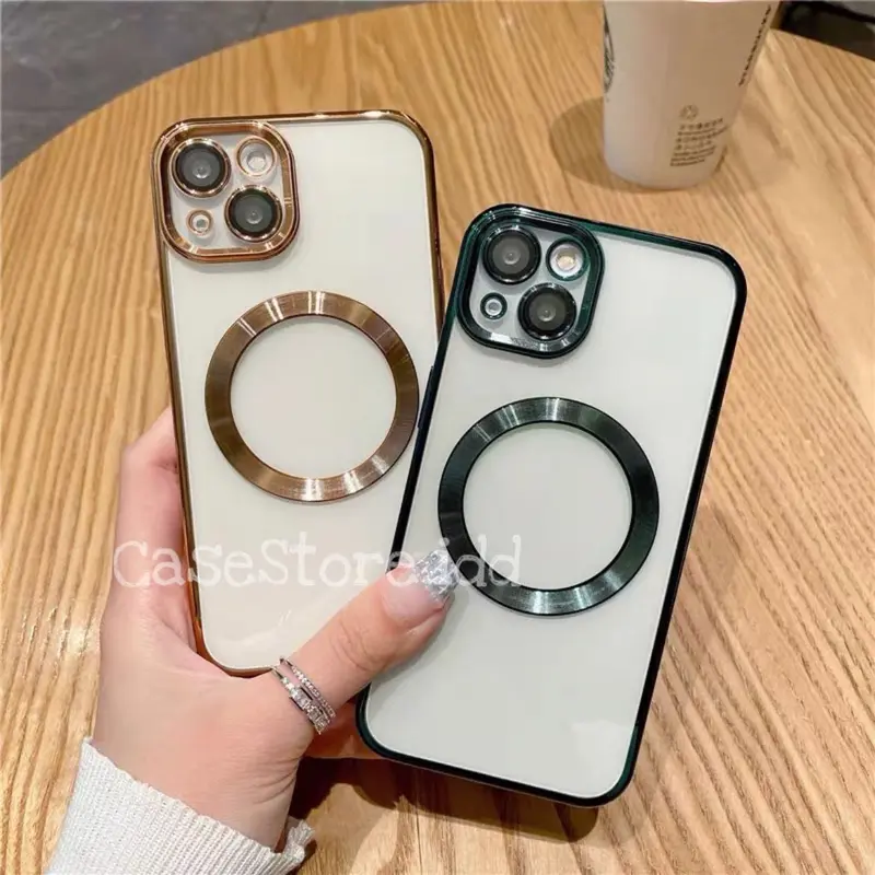 CASE MAGSAFE ELECTROPLATING METALIC MAGNETIC IPHONG 11 12 13 14 15 PRO MAX PLUS LENS GUARD PROTECTOR FULL COVER Softcase 3