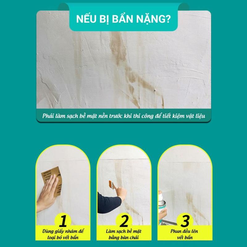 Bình Xịt Sơn Sửa Tường Nhà 1600ML - Làm Sạch Nhanh Tường Bị Vẽ Bẩn, Nấm Mốc, Vết Bẩn Cứng Đầu, Vết Ố Vàng 5